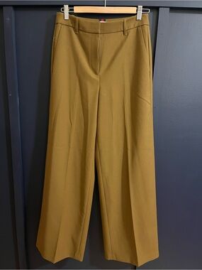 Boden khaki wide-leg trousers